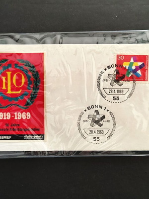 Φάκελος Πρώτης Ημέρας ΦΠΗΚ Γερμανία 1969 International Labour Organization ILO σαν καινούργιο