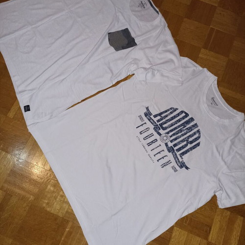 Admiral white t-shirts new, size XL, set of 2