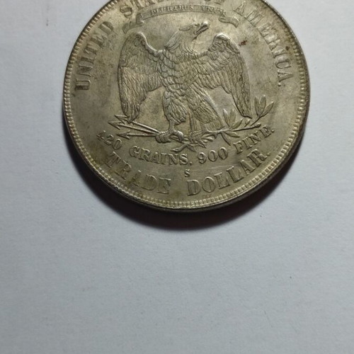 One Dollar 1875 Trade Dollar silver-plated coin used, accurate replica