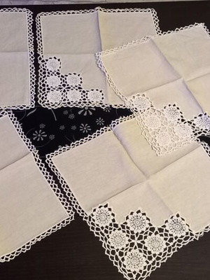 Beige handmade table napkins set of 7 like new