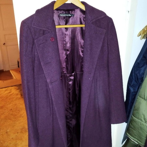 Rebecca Blu purple wool coat like new, size M/L