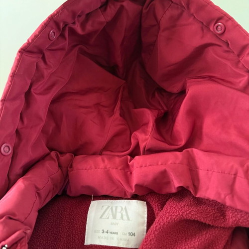 Zara jacket with inner lining for girl 3-4 years like new, red