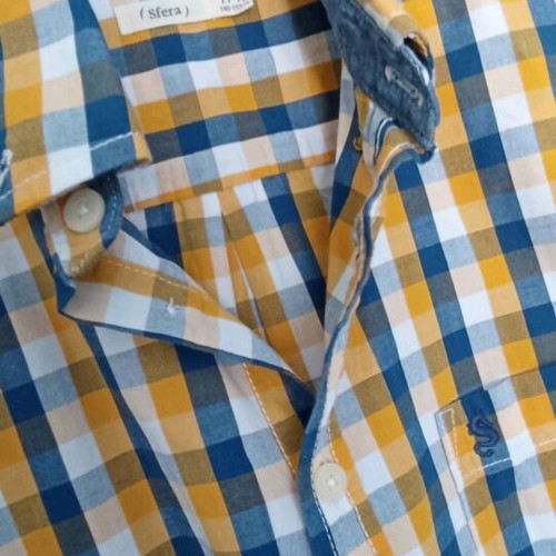 Sfera checked shirt for boys 11-12 years like new, blue/yellow