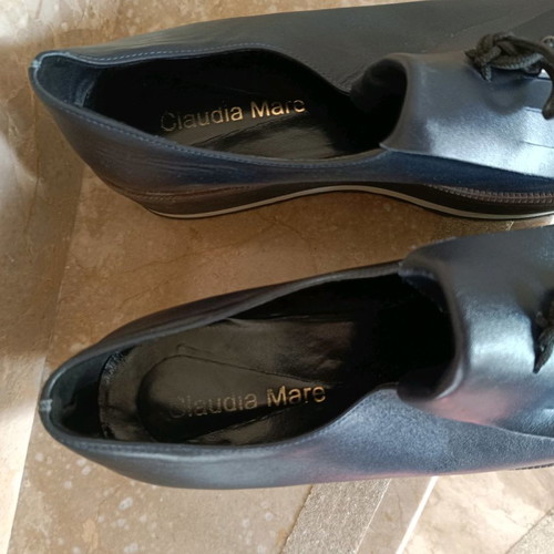 Loafers women used, leather, blue, Claudia Mare, size 39