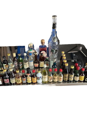Miniature bottles used, 70's pack all together
