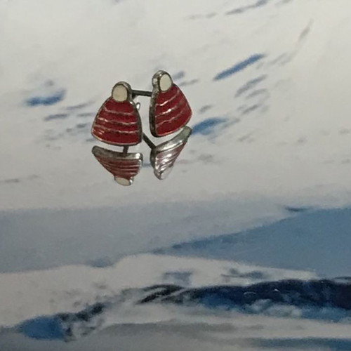 Earrings Santa Hats used, Xmas