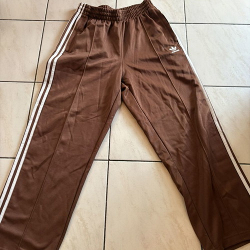 Adidas tracksuit pants, brown and white, size S-M