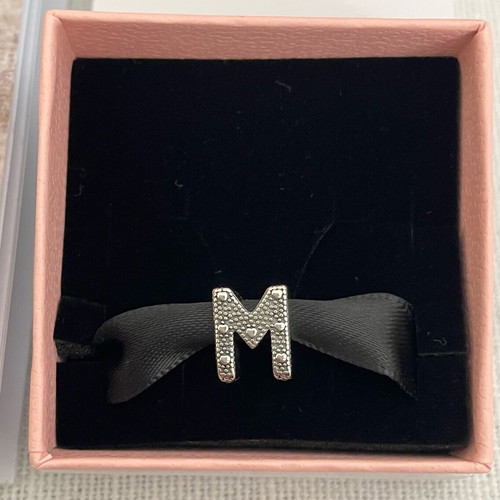 Pandora Charm Monogram M silver new with certificate