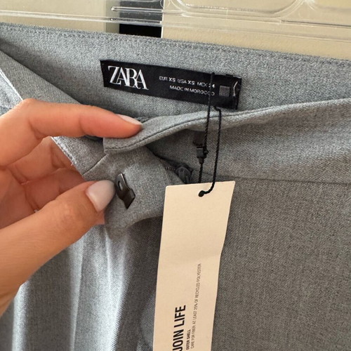 Zara pants new grey with slit at hem
