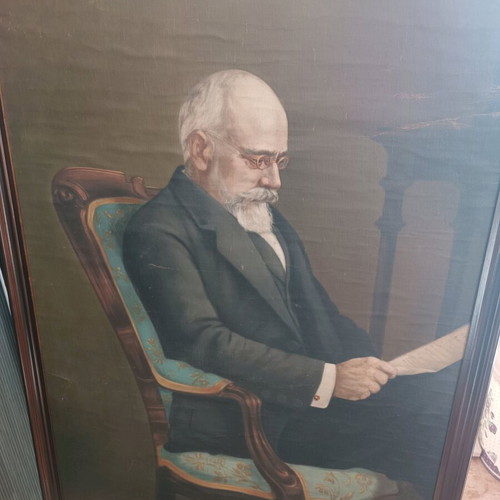 Oil painting with portrait of Eleftherios Venizelos used