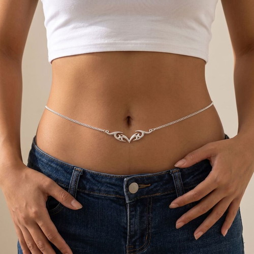 Silver Plated Back Body Chain with Tribal Design new