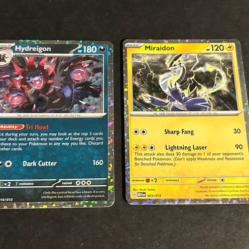 Pokémon McDonald's Dragon Discovery cards Hydreigon and Miraidon used, pack of 2