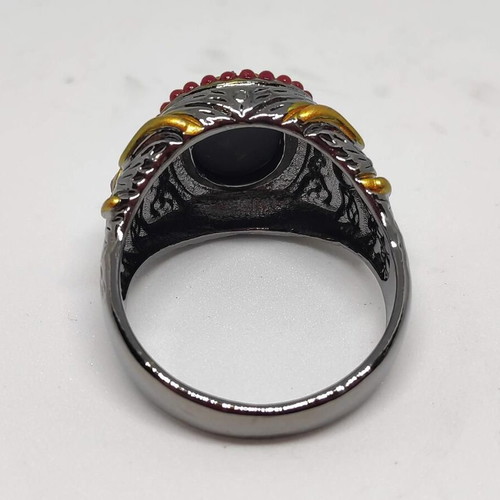 Men's ring with large red stone
