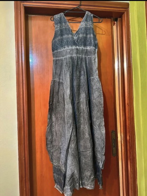 Attrattivo dress like new, maxi with cloud tie-dye in blue and gray