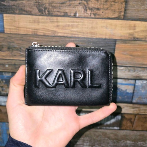 Karl Lagerfeld women's cardholder used, black, genuine leather