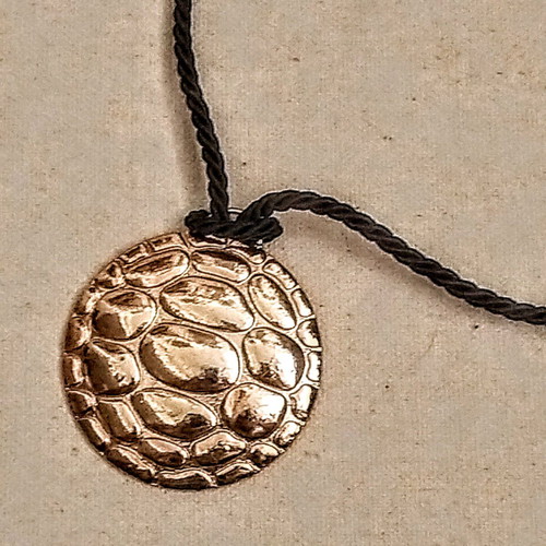 Pendant like new with turtle design on black cord
