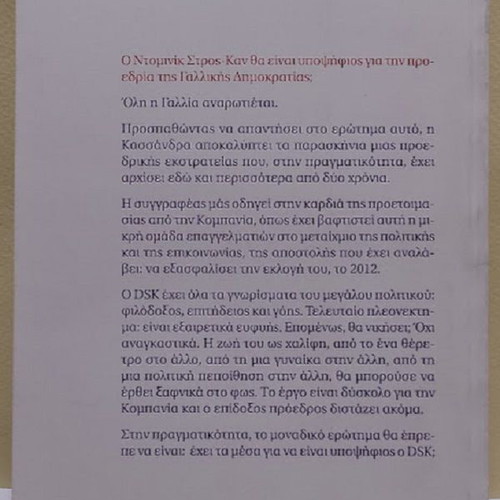 DSK The Secrets of a Would-Be President book like new