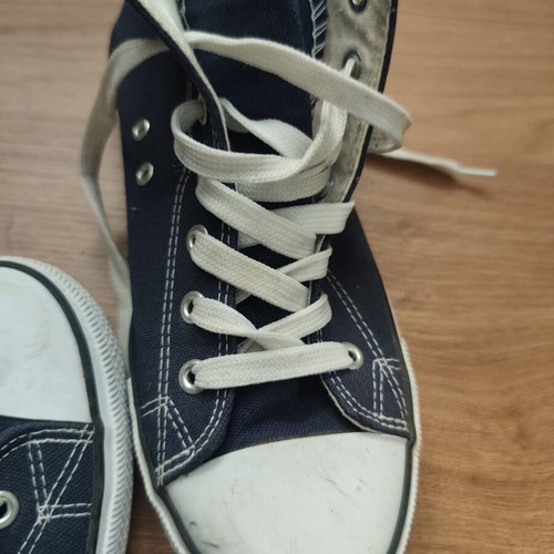 Navy Canvas High Top Shoes used, size 39