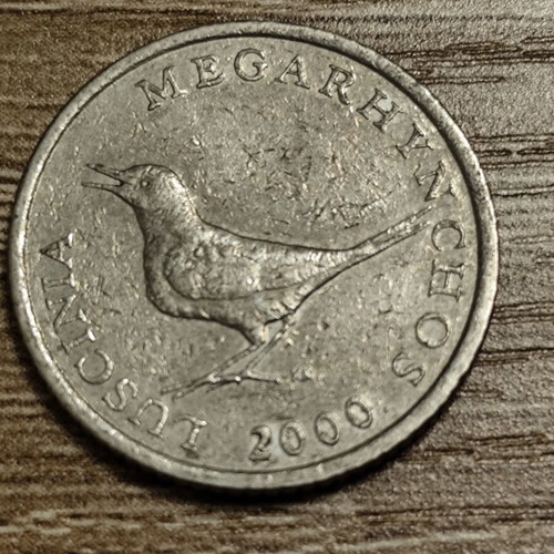Croatian 1 Kuna coin used, 2000, nickel alloy