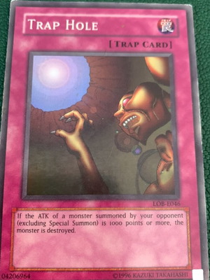 Trap Hole LOB Yu-Gi-Oh! card used, vintage