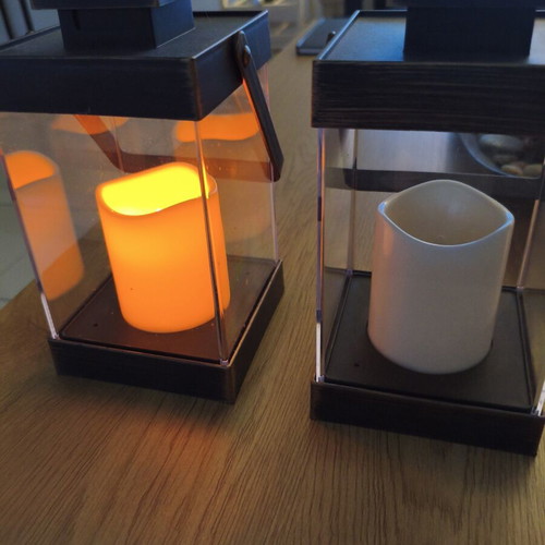 Set of 2 decorative LED lanterns like new, warm light