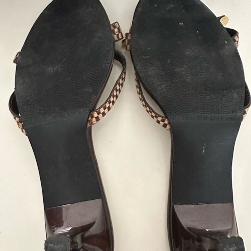 Louis Vuitton mules used, brown damier, size 38