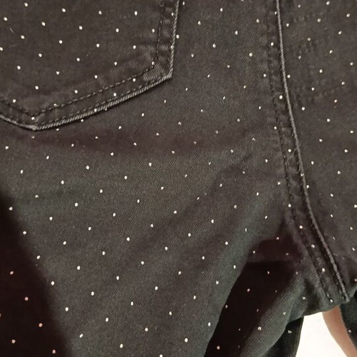 Stradivarius Basics black skinny fit elastic polka dot jeans, size S