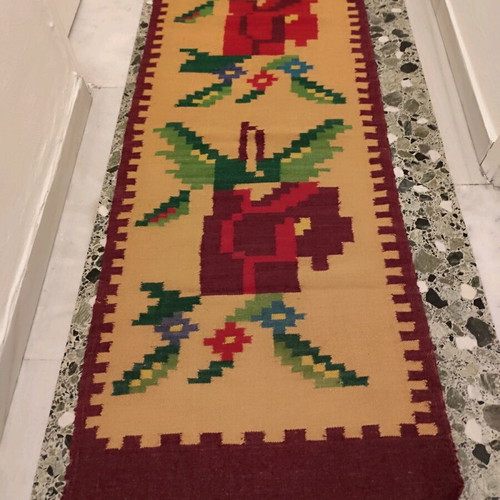Long handmade wool runner 3.10x0.62 like new