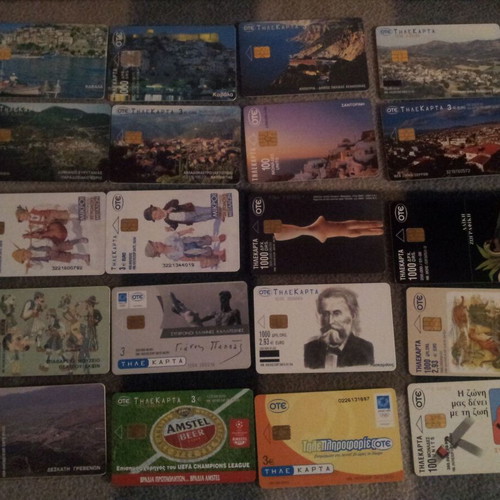 Phone cards used, pack of 20 pieces