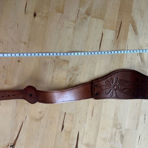 Camel leather belt used, size 75