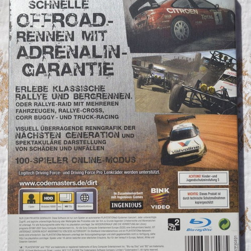 Dirt Steelbook PS3 racing game very good to like new