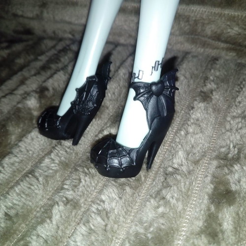 Black Spider Web Heels for 30 cm Doll new