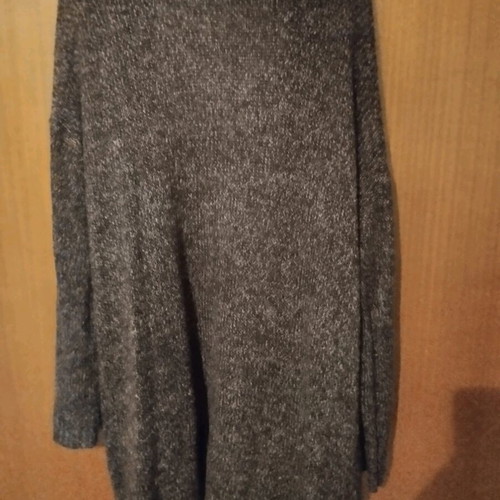 Knitted cardigan XXL with pockets used, gray and brown