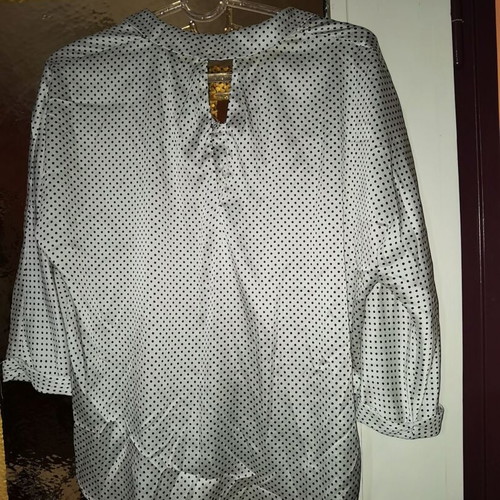 White shirt with black dots Zara used, size M