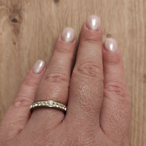 Modern women's ring, silver