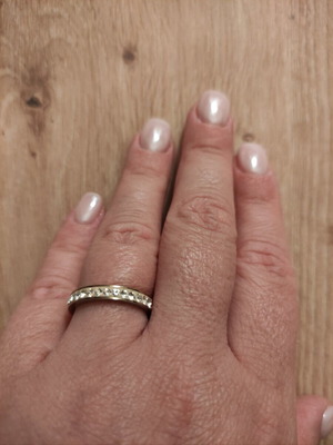 Modern women's ring, silver