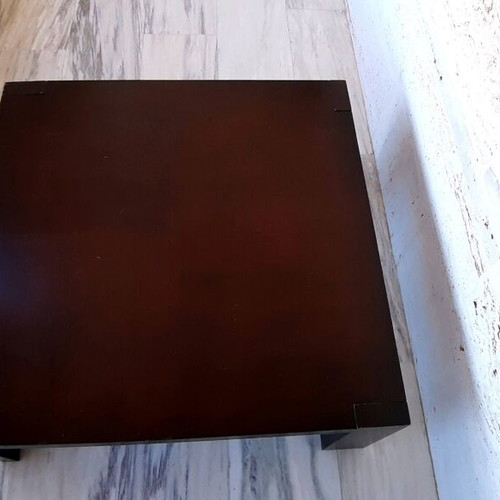 Coffee table used, solid wood wenge color 1.00x1.00m