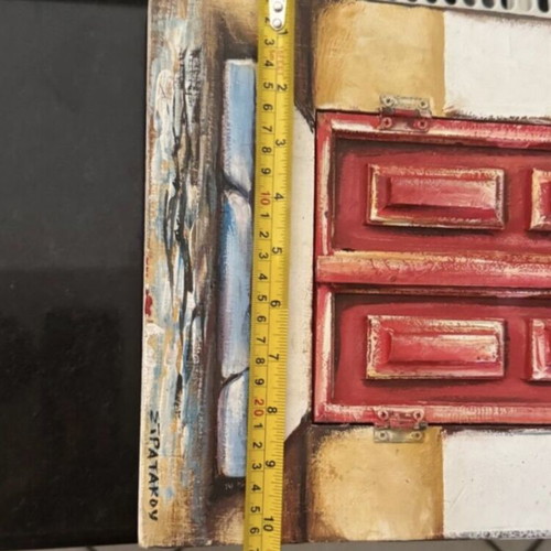 Wooden wall art by Stratakou like new 42x27