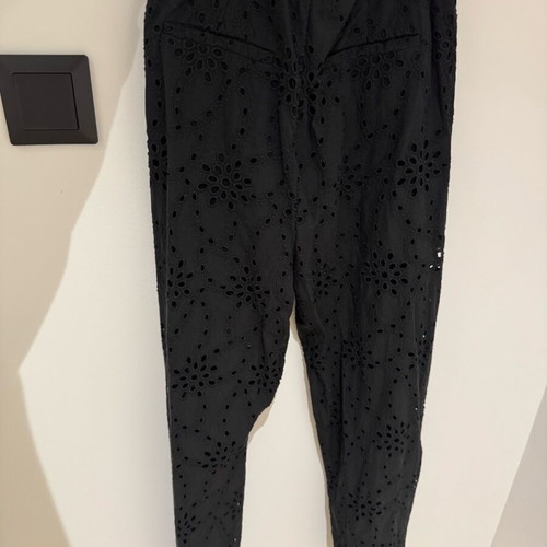 Zara pants with broderie anglaise embroidery like new, black