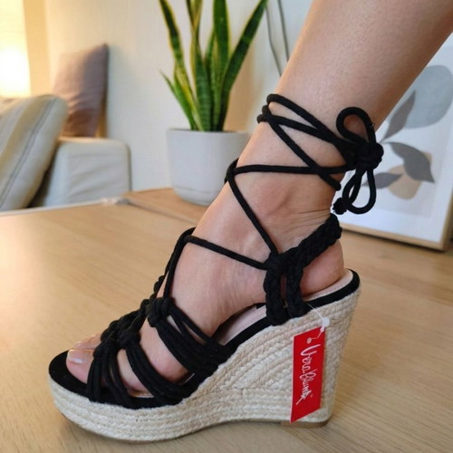 Vera Blum platform sandals new with tags, black and beige, size 38