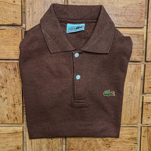 Vintage Chemise Lacoste Brown Polo Shirt Men's M Made in France like new