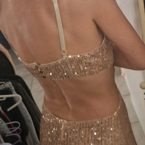 Cut Out Gold Maxi Dress Like New, Size Small