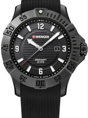 Wenger Sea Force 01.0641.134 καινούργιο ανδρικό μαύρο ρολόι