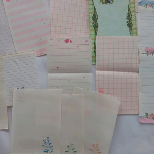 Collectible used letter papers, various small sizes