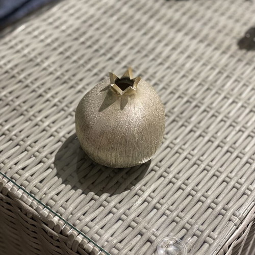 Elegant Gold Decorative Pomegranate, symbol of prosperity