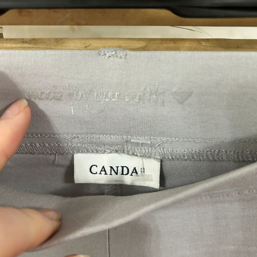 Canda light grey cropped trousers size L