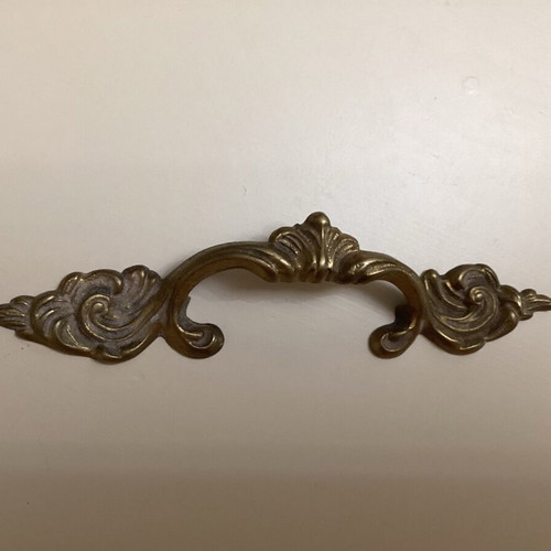 Vintage brass furniture handles set of 4 used, Italy Bologna