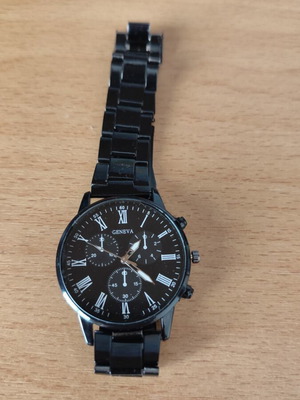 Geneva watch black metal unisex like new