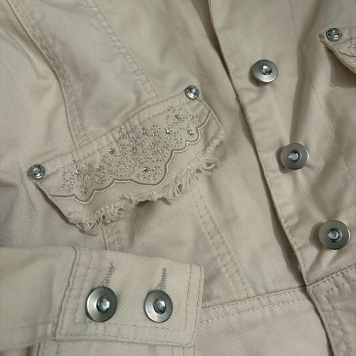 Women's Beige Jacket like new with Embroidery and Strass