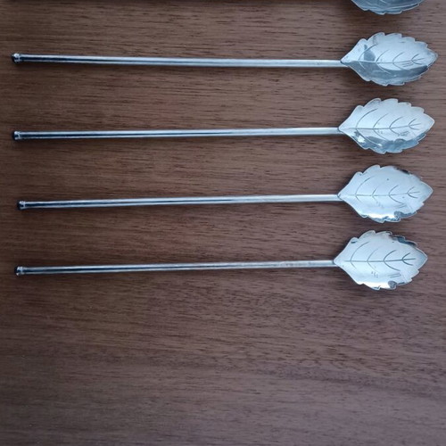 Silver drink stirrers used, pack of 6, vintage